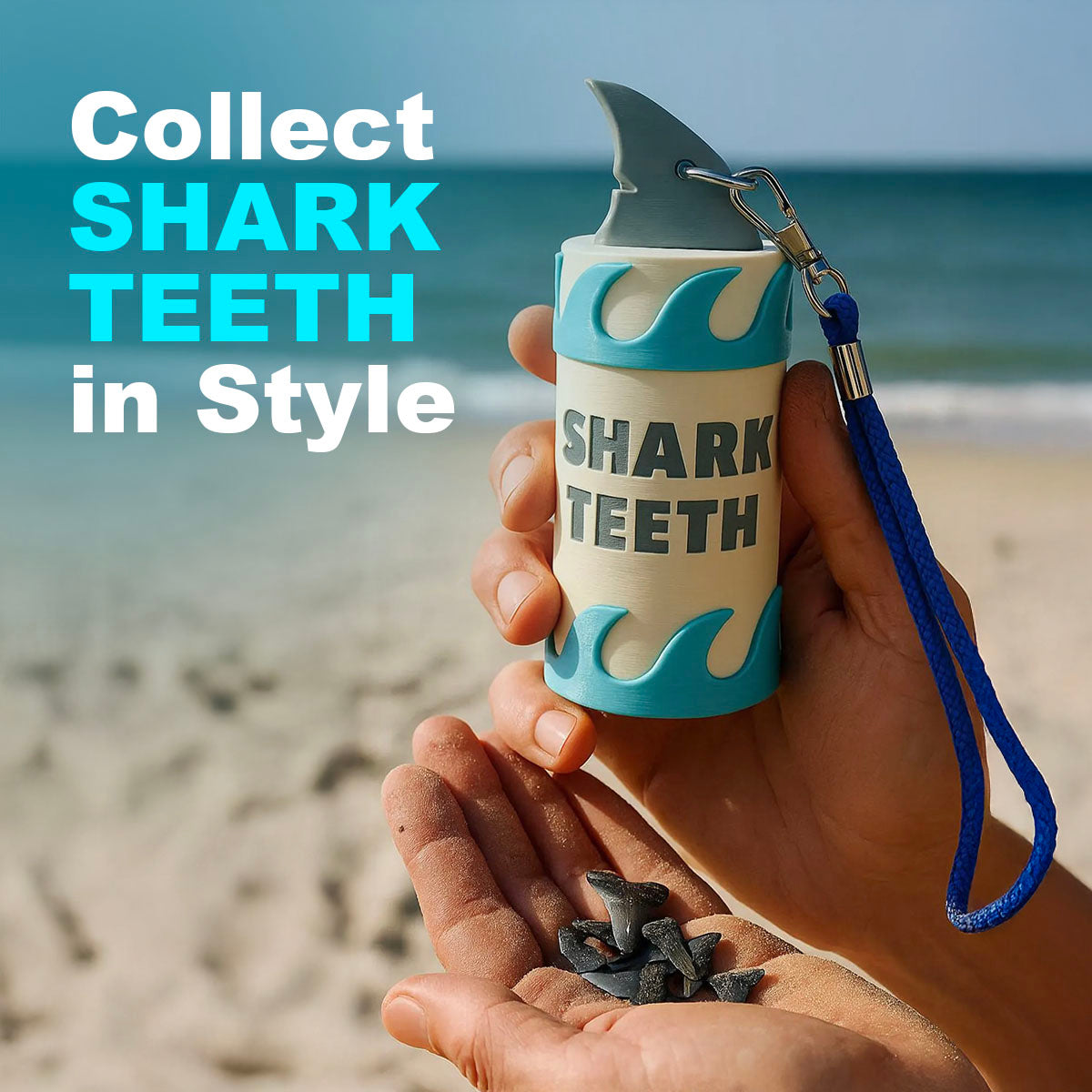 Shark Tooth Holder with Lanyard