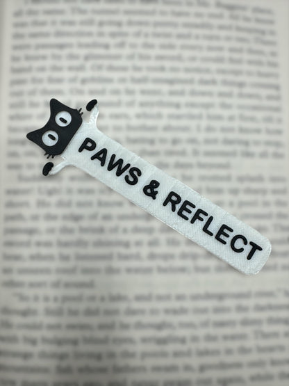 Custom Bookmark with Peeking Black Cat Design, Personalized Name or Phrase, Reading Accessory