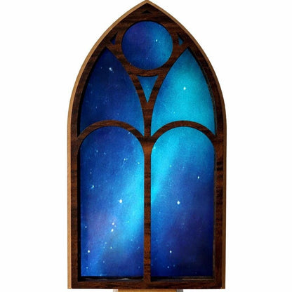 Led night light, Northern Lights cathedra, aurora-inspired stained glass decor, cozy bedroom lighting