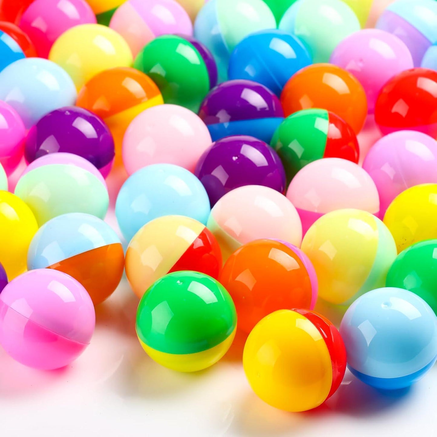 2" Vending Machine Capsules | Clear, Solid, Mixed Gacha Balls (10, 50, 100 Pack)