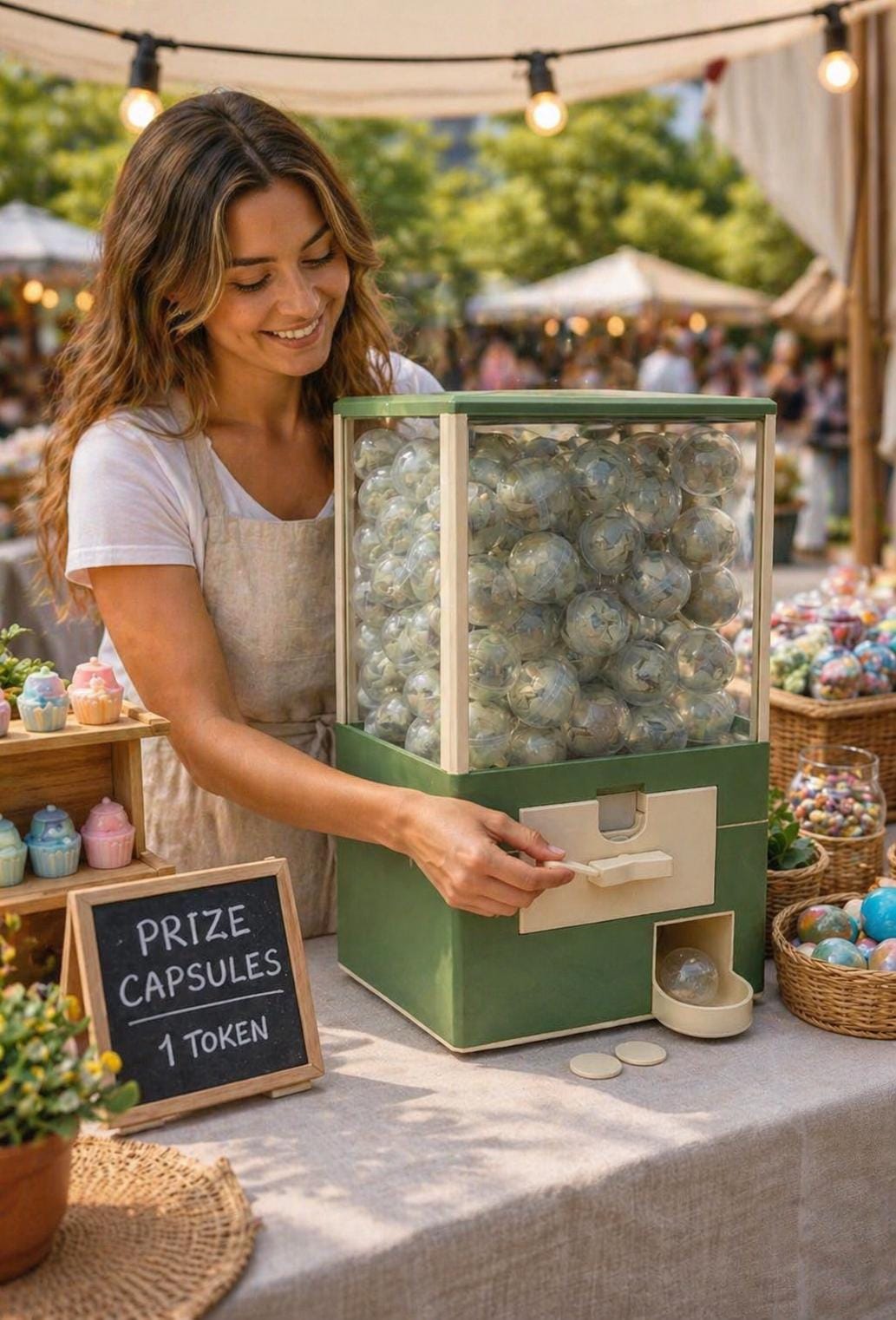 Custom Vending Machine, Capsule for Game Stores, Vendor Booths & Craft Fairs, Token Prize System