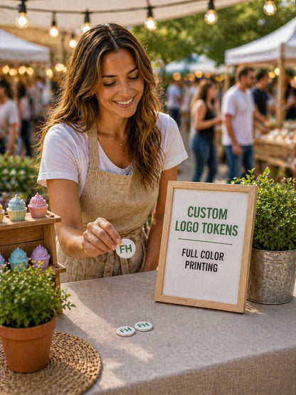 Custom Full Color Logo Vending Machine Tokens for Businesses & Events