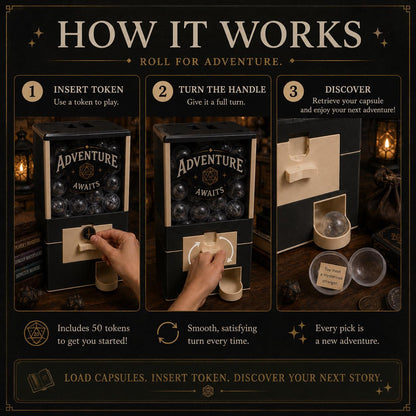 Tabletop RPG Vending Machine | Adventure Generator, DM Gift, Game Night Decor