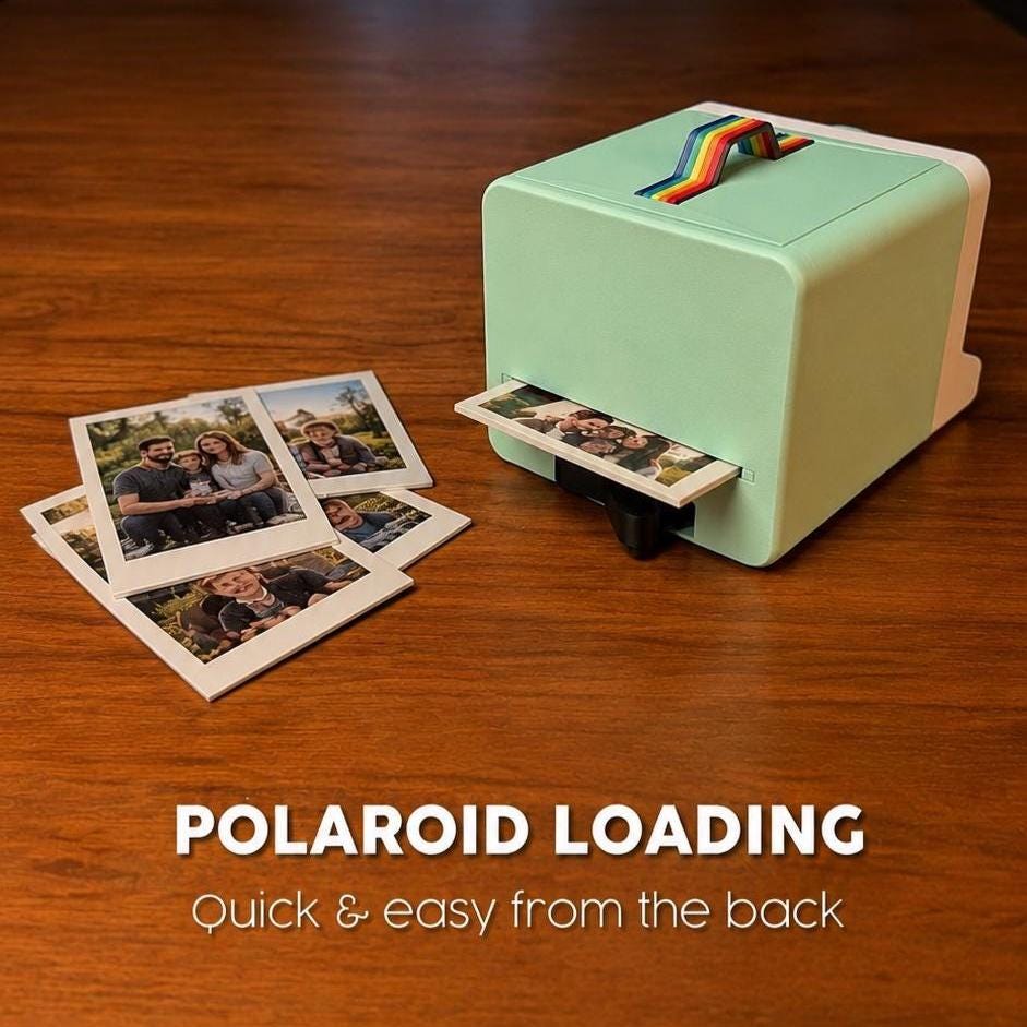 Custom Photo Polaroid Coasters with Camera Holder | Personalized UV Printed Coaster Set | Photo Gift for Family, Pets & Couples