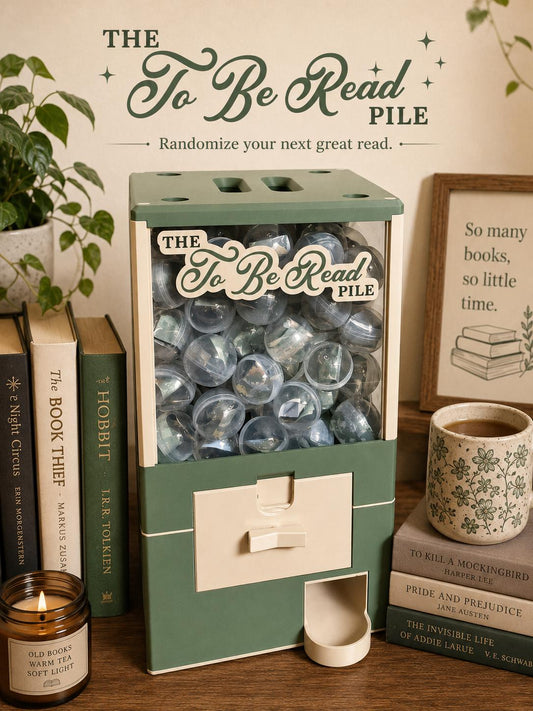 Gift for readers, book capsule vending machine, reading challenge decor, cozy nook, bookworm